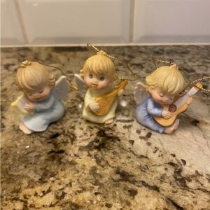 Vintage 3 Pc Gorham Angel Figurine Ornaments 1983